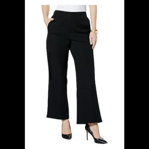 WynneLayers Comfort Stretch Twill PullOn Straight-Leg Ankle Pant Black - Regular - Picture 1 of 1